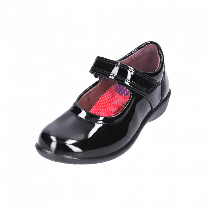 Ricosta beth black patent mary-jane school shoes.