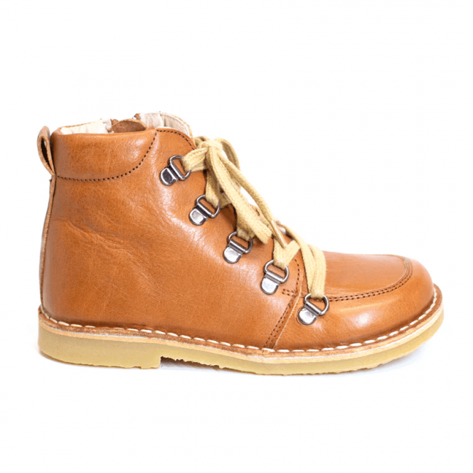 Petasil  Kent Zipped & Laced Boot In Cognac Brown