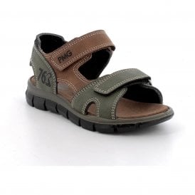 Primigi Ptv 13972 Open Toe Sandal In Brown & Green Brown